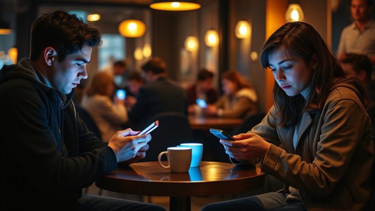 connected online lonely together